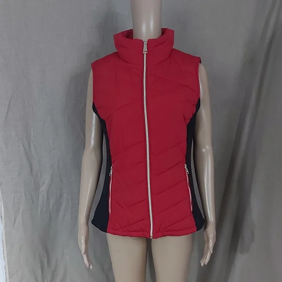 Calvin klein puffers Jackets size Large Sleeveless color Black and Red - Picture 16 of 16